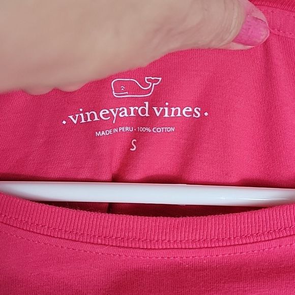 Vineyard Vines Spellout Hot Pink Long Sleeve Crew Neck Tee Sz S - Picture 4 of 7